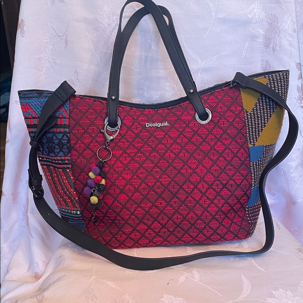 Desigual Multicolor Geometric Tote Bag